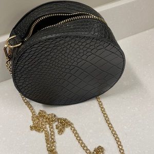 Faux Alligator Round Handbag